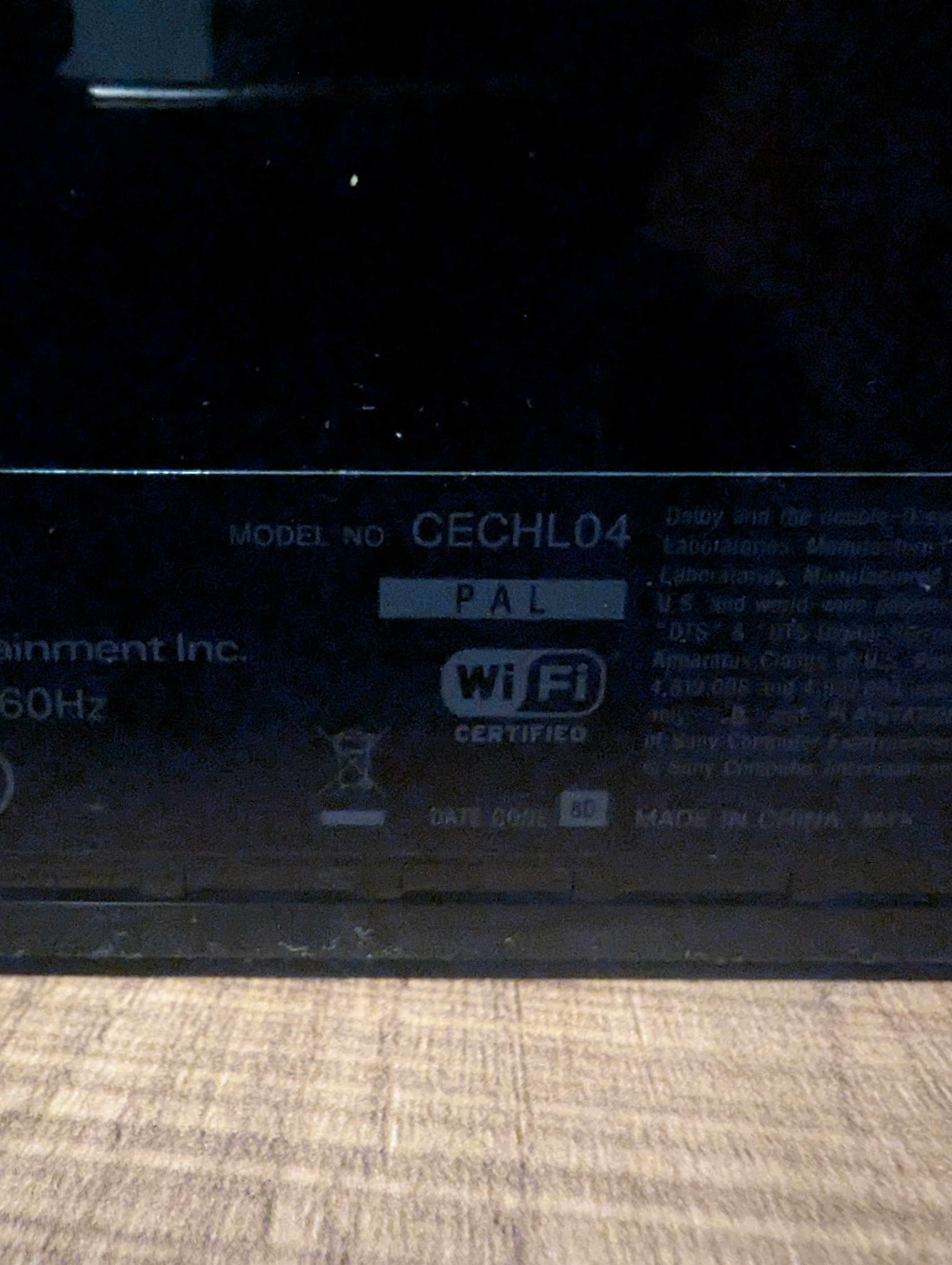 Model number CECHL01