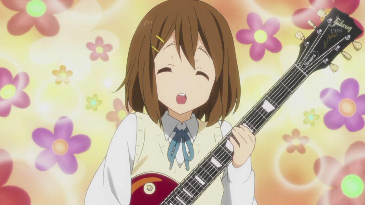 Yui with her Giitaa ~ - K-On!