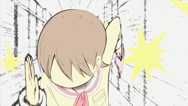 Yuuko getting chased by Mio - Nichijou